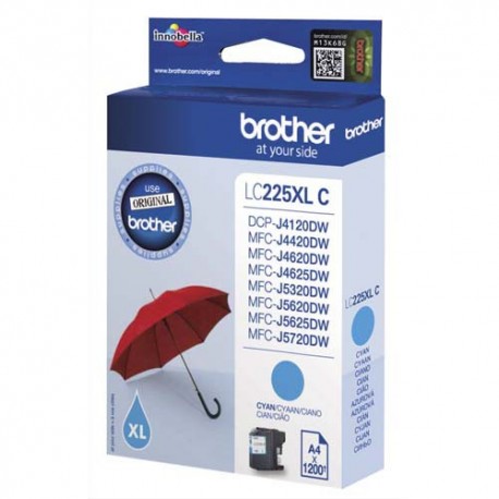 BROTHER LC-225C (LC225C) Cartouche jet d'encre cyan XL de marque brother LC225C (LC-225C)