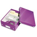 Boîte de rangement LEITZ CLICK&STORE S-Box avec compartiments amovibles. Coloris violet.
