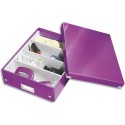 Boîte de rangement LEITZ CLICK&STORE M-Box avec compartiments amovibles. Coloris violet.