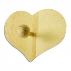 GRAINE CREATIVE Patère en bois format coeur à décorer, 15 x 12 x 5 cm