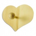 GRAINE CREATIVE Patère en bois format coeur à décorer, 15 x 12 x 5 cm
