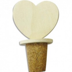 GRAINE CREATIVE Bouchon coeur en bois à décorer, 5 x 3 x 8 cm