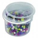 Baril de 1000 cubes plastique 1cm 10 couleurs emboîtables, jeu de construction