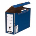 Archivage BANKERS BOX - Boîte archives PRESTO dos 12,7cm, montage automatique, carton recyclé - Bleu