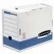 Archivage BANKERS BOX - Boîte archives gamme system montage automatique, carton recyclé blanc/bleu