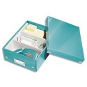 Boîte de rangement LEITZ CLICK&STORE S-Box avec compartiments amovibles. Coloris menthe.