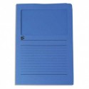 Pochettes coins Eco 5* en carte 120 grammes avec fenêtre dimensions 22x31cm pour format A4 - Bleu foncé