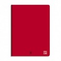 PLEIN CIEL Cahier piqûre 24x32 48 pages grands carreaux 90g. Couverture polypro rouge