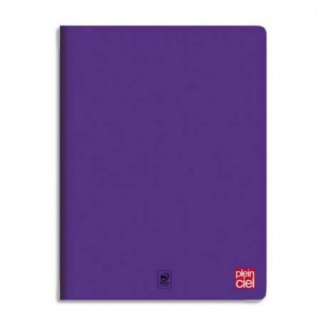 PLEIN CIEL Cahier piqûre 21x29,7cm 96 pages grands carreaux 90g. Couverture polypro violet