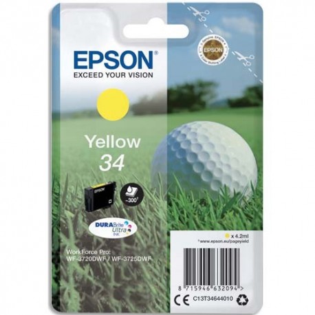 EPSON (T3464) Cartouche "balle de golf" jet d'encre durabrite ultra jaune C13T34644010