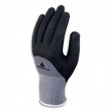 DELTA PLUS Paire de gants VE Gris Noir en polyamide spandex, enduction nitrile et polyuréthane, Taille 9