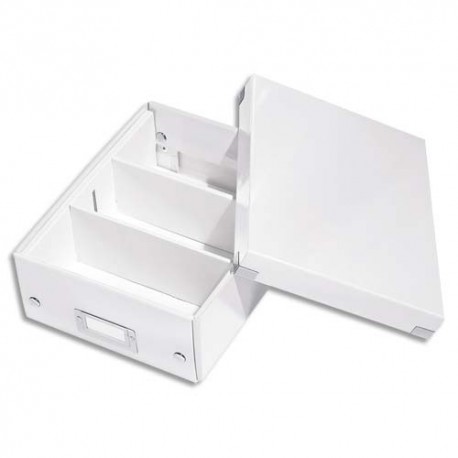 Boîte de rangement LEITZ CLICK&STORE S-Box avec compartiments amovibles. Coloris blanc.