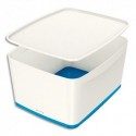 LEITZ Boîte MYBOX medium avec couvercle en ABS. Coloris blanc fond bleu
