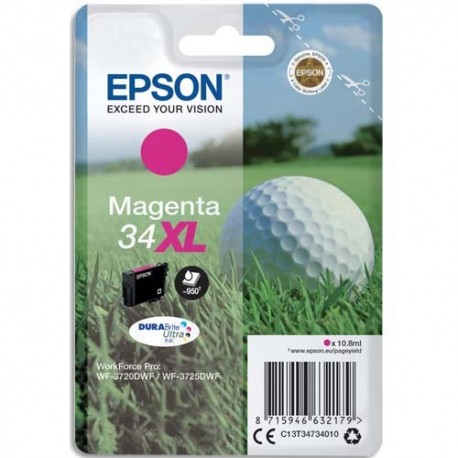EPSON (T3473) Cartouche "balle de golf" jet d'encre durabrite ultra magenta XL C13T34734010