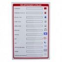 VISO Panneau "Téléphone utiles" blanc rouge en plastique, adhésif au dos, trous de fixation, L30 x H45 cm