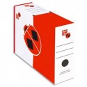 PLEIN CIEL Paquet de 10 boîtes à archives dos 10 cm, montage automatique. Carton blanc liseret rouge.