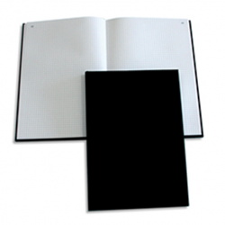 ELVE Registre toilé folioté, format 21 x 29,7 cm. 200 pages quadrillé 5/5. Coloris noir
