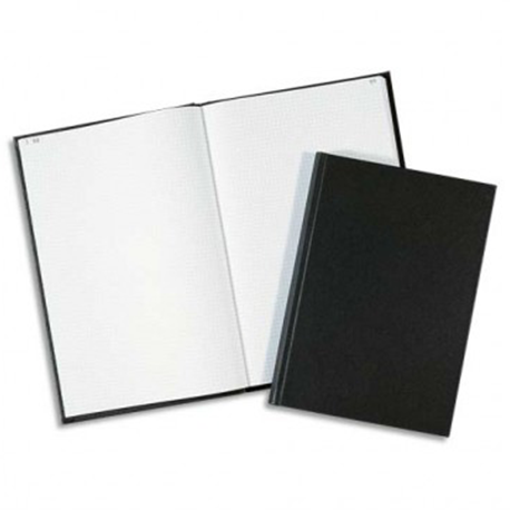ELVE Registre toilé folioté, format 36 x 23 cm. 200 pages quadrillé 5x5. Coloris noir