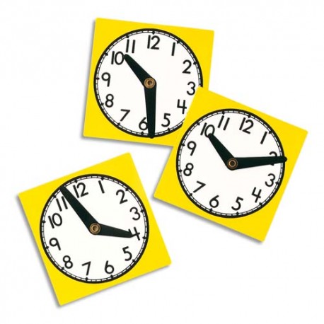 OZ INTERNATIONAL Lot de 10 horloges en plastique résistant lavable 11 cm, aiguilles mobiles