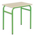 SODEMATUB Lot de 4 tables scolaire monoplace, hêtre , vert - Dimensions : L70 x H74 x P50 cm, taille 3