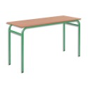 SODEMATUB Lot de 4 tables scolaires biplace, hêtre , vert - Dimensions : L130 x H74 x P50 cm, taille 3