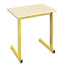 SODEMATUB Table scolaire monoplace, hêtre , jaune - Dimensions : L70 x H74 x P50 cm, taille 3