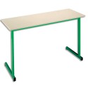 SODEMATUB Table scolaire biplace, hêtre , vert - Dimensions : L130 x H74 x P50 cm, taille 3