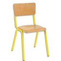 SODEMATUB Lot de 4 chaises scolaires Maxim, hêtre , jaune, assise 37 x 39 cm, taille 3