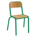SODEMATUB Lot de 4 chaises scolaires Alexis, hêtre , vert, assise 35 x 36 cm, taille 3