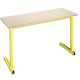 SODEMATUB Table scolaire biplace, hêtre , jaune - Dimensions : L130 x H74 x P50 cm, taille 5