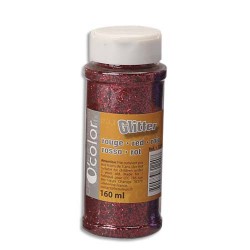 O COLOR Pot de paillettes scintillantes 160ml couleur rouge