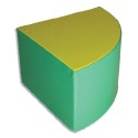 SUMO Pouf en mousse forme triangulaire 60x60x40cm vert/ jaune