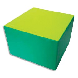 SUMO Pouf carré en mousse 60x60x40cm vert/ jaune