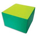SUMO Pouf carré en mousse 60x60x40cm vert/ jaune