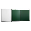 ULMANN Tableau triptyque émaillé Vert Blanc - Format : L400 x H120 cm ouvert, fermé 200 x 120 cm