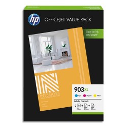 HP Pack jet d encre 3 couleurs XL + papier 903XL CC20AE
