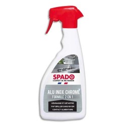SPADO Spray 500 ml Nettoyant alu inox chrome 2en1 dégraisse détartre, fait briller parfum jardin exotique