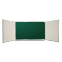 ULMANN Tableau triptyque émaillé intérieur Vert, extérieur Blanc L400 x H100 cm ouvert, fermé 200x100 cm