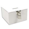 MAILDOR Boîte à trésors en carton blanc à décorer, 105x105x60mm
