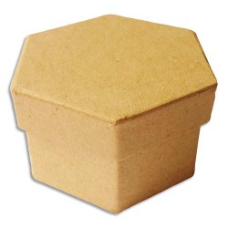 GRAINECREATIVE Boîte en carton forme hexagonale 90x90x50mm à décorer
