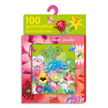 LITO DIFFUSION Boîte de 100 gommettes thème les fleurs du jardin