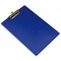PERGAMY Plaque porte bloc PVC avec pince métal, dimensions : L 23,5 x H 34 cm - Bleu