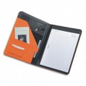ALASSIO Conférencier Messina imitation cuir. 32,5x24,5x2cm. Livré bloc-notes et pochettes multiples - Orange