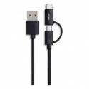 PNY Câble 2 en 1 Micro-USB/USB Type-C vers USB 2.0 1M NR C-UA-UUTC-K20-03