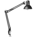 MAUL Lampe à led Study noire en métal - 2 Bras L35 cm, tête D17 cm pince de fixation ouverture 5,5 cm