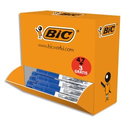 BIC Pack de 47 Effaceurs réécriveurs +3 gratuits, corps plastique Blanc Bleu, pointe ogive moyenne 4,5mm