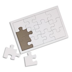 SODERTEX Lot de 10 Puzzles en carton Blanc, 900 g/m², avec cadre, à customiser - Format 12/14 x 19/21 cm