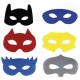 SODERTEX Lot de 12 Masques en feutrine Thème Héros 6 modèles Assortis, 10/18 cm, épaisseur 1 mm, fil Noir