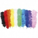 SODERTEX Pack de Plumes de dinde Thème Multicolore 10 coloris assortis, 25g, Longueur 12 à 18 cm