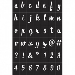 GRAINE CREATIVE Pochoirs Alphabétique Noir en vynile souple, adhésifs, repositionnables, pour textiles